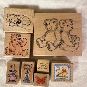 Rubber stamps for card making. Animal theme.